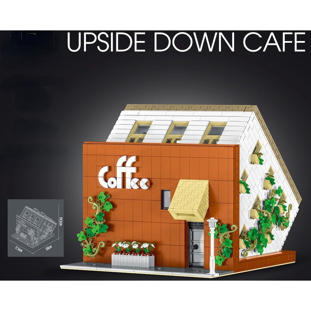 3118PCS MOC City Street Upside Down Cafe Coffee Shop Restaurant Model Toy Building Block Brick Gift Kids DIY Compatible Lego