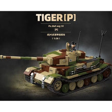 Load image into Gallery viewer, 1498PCS MOC Military Tiger P Pz.Bef.wg VI ACV Armoured Command Vehicle Figure Model Toy Building Block Brick Gift Kids DIY Set New 1:28 Limited Compatible Lego