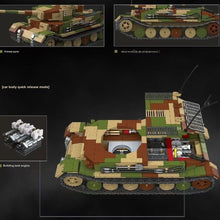 Load image into Gallery viewer, 1498PCS MOC Military Tiger P Pz.Bef.wg VI ACV Armoured Command Vehicle Figure Model Toy Building Block Brick Gift Kids DIY Set New 1:28 Limited Compatible Lego