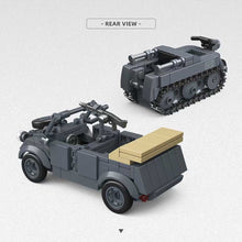 Load image into Gallery viewer, 336PCS MOC Military Set SD.KFZ.2 Half Track Motorcycle Type VW82 Kubelwagen Model Toy Building Block Brick Gift Kids DIY Set New 1:35 Compatible Lego