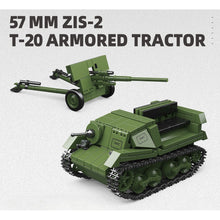Load image into Gallery viewer, 390PCS MOC Military 57MM ZIS-2 T-20 Armored Tractor Model Toy Building Block Brick Gift Kids DIY Set New 1:35 Compatible Lego