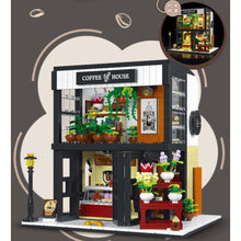Load image into Gallery viewer, 1454PCS MOC City Street Coffee Shop House Cafe Restaurant Light Model Toy Building Block Brick Gift Kids DIY Set New Compatible Lego