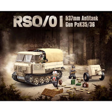 Load image into Gallery viewer, 606PCS MOC Military RSO 01 Raupenschlepper Ost Tractor 37mm Antitank Figure Model Toy Building Block Brick Gift Kids DIY Set New