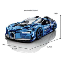 Load image into Gallery viewer, 3868PCS MOC Technic Speed Static Large W16 Blue Super Racing Sports Car Model Toy Building Block Brick Gift Kids DIY Set New 1:8 Compatible Lego