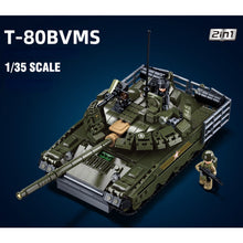 Load image into Gallery viewer, 798PCS MOC Military 2in1 T-80BVMS T-80US Main Battle Tank Figure Model Toy Building Block Brick Gift Kids DIY Set New 1:35