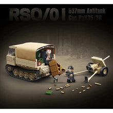 Load image into Gallery viewer, 606PCS MOC Military RSO 01 Raupenschlepper Ost Tractor 37mm Antitank Figure Model Toy Building Block Brick Gift Kids DIY Set New