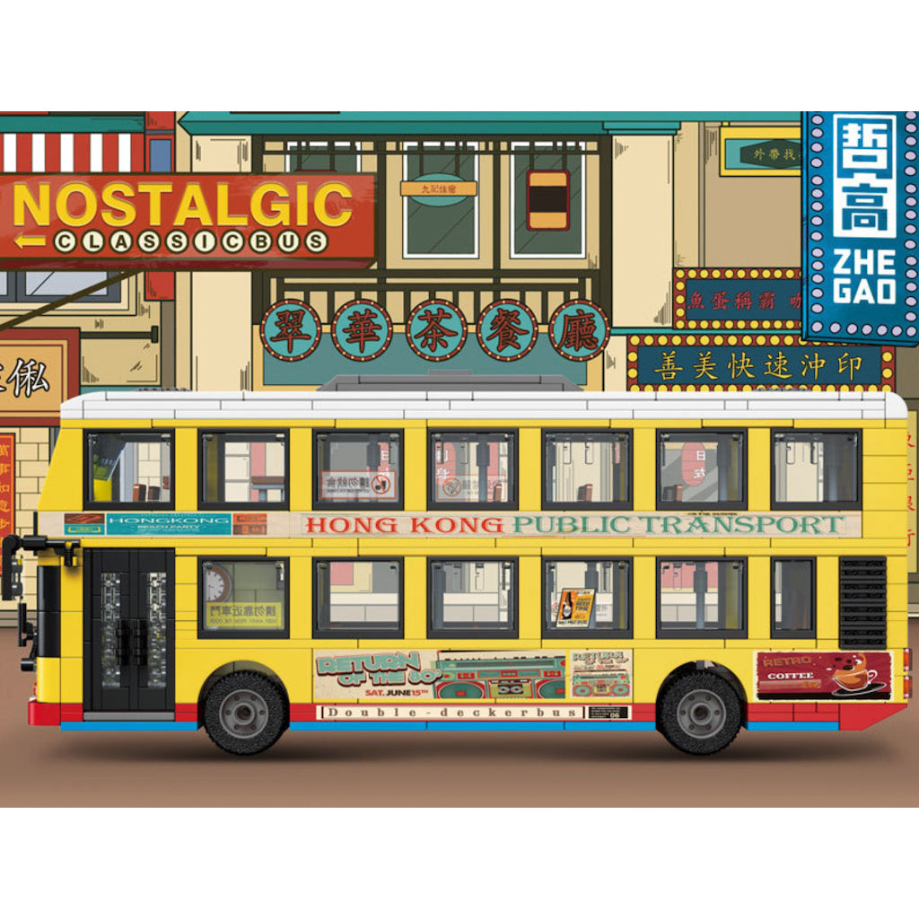 769PCS MOC Hongkong City Double Decker Classic Bus Transportation Model Toy Building Block Brick Gift Kids DIY Set New Compatible Lego