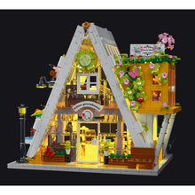 Load image into Gallery viewer, 1413PCS MOC City Street Triangular Fower Shop House Light Model Toy Building Block Brick Gift Kids DIY Set New Compatible Lego