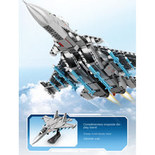 Load image into Gallery viewer, 1298PCS MOC Military J15 Flying Shark Flanker-D Air Fighter Airplane Aircraft Figure Model Toy Building Block Brick Gift Kids DIY Set New