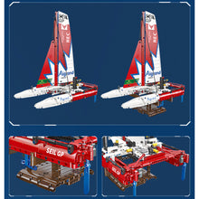 Load image into Gallery viewer, 733PCS MOC F50 Hydrofoil Catamaran Sailboat Model Toy Building Block Brick Gift Kids DIY Set New Compatible Lego