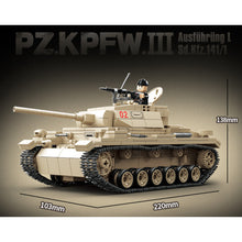 Load image into Gallery viewer, 959PCS MOC Military PZ.KPFW Panzer Panzerkampfwagen III SD.KFZ.141 Tank Figure Model Toy Building Block Brick Gift Kids DIY Set New Compatible Lego