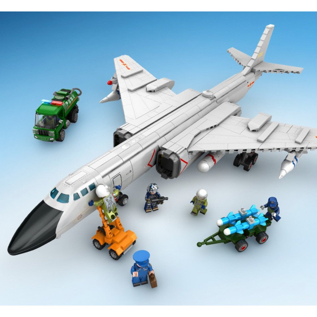 1294PCS MOC Military Xian H-6 Strategic Bomber Air Fighter Aircraft Figure Model Toy Building Block Brick Gift Kids DIY Set New Compatible Lego