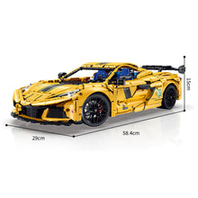 Load image into Gallery viewer, 3788PCS MOC Large Technic Speed Static Yellow Corvette C8 Super Racing Sports Car Model Toy Building Block Brick Gift Kids DIY Set New 1:8 Compatible Lego