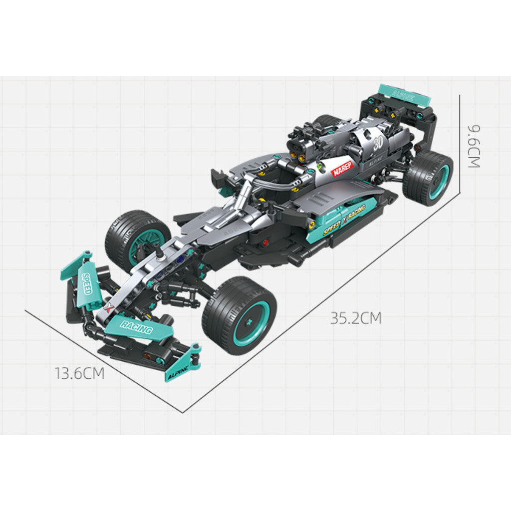 MOC Technic Speed Pull Back F1 Formula One Racing Sports Car Model Toy Building Block Brick Gift Kids DIY Set Compatible Lego