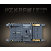 Load image into Gallery viewer, 565PCS Military PZ.KPFW.I SD.KFZ.101 Type A Tank Figure Model Toy Building Block Brick Gift Kids DIY Set New Compatible Lego
