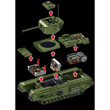 Load image into Gallery viewer, 1825PCS Military Churchill Tank MK IV Figure Model Toy Building Block Brick Gift Kids DIY Set New Compatible Lego