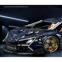 Load image into Gallery viewer, 4106PCS MOC Technic Speed Static Starry Blue Aventador SVJ Super Racing Sports Car Model Toy Building Block Brick Gift Kids DIY Set New 1:8 Compatible Lego