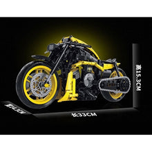 Load image into Gallery viewer, 554PCS MOC Technic Speed Yellow V-ROD Custom Motorcycle Motor Bike Model Toy Building Block Brick Gift Kids DIY Set New 1:8 Compatible Lego