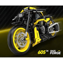 Load image into Gallery viewer, 554PCS MOC Technic Speed Yellow V-ROD Custom Motorcycle Motor Bike Model Toy Building Block Brick Gift Kids DIY Set New 1:8 Compatible Lego
