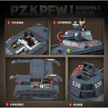 Load image into Gallery viewer, 565PCS Military PZ.KPFW.I SD.KFZ.101 Type A Tank Figure Model Toy Building Block Brick Gift Kids DIY Set New Compatible Lego