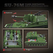 Load image into Gallery viewer, 769PCS MOC Military SU-76M Tank Destroyer Self-Propelled Figure Model Toy Building Block Brick Gift Kids DIY Set New Compatible Lego