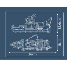 Load image into Gallery viewer, 364PCS MOC British Multi Funtional Rescue Boat Ship Model Toy Building Block Brick Gift Kids DIY Set New