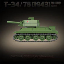 Load image into Gallery viewer, 415PCS Military T-34 76 1943 Medium Tank Figure Model Toy Building Block Brick Gift Kids DIY Set New Compatible Lego