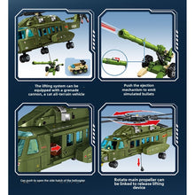 Load image into Gallery viewer, 605PCS Military Z-8L LUH Helicopter Howitzer Figure Model Toy Building Block Brick Gift Kids DIY Set New Compatible Lego