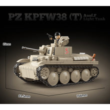 Load image into Gallery viewer, 730PCS Military PZ KPFW 38T Ausf.f Light Tank Figure Model Toy Building Block Brick Gift Kids DIY Set New Compatible Lego