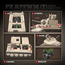 Load image into Gallery viewer, 730PCS Military PZ KPFW 38T Ausf.f Light Tank Figure Model Toy Building Block Brick Gift Kids DIY Set New Compatible Lego