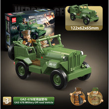 Load image into Gallery viewer, 1000PCS Military 4in1 Battle Scene Flak Anti-aircraft Half Track Motorcycle GAZ-67b Jeep Mortar Figure Model Toy Building Block Brick Gift Kids DIY Set New Compatible Lego
