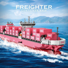 Load image into Gallery viewer, 1446PCS MOC Large Pink ONE Cargo Container Freighter Ship Model Toy Building Block Brick Gift Kids DIY Set New Display Compatible Lego