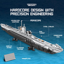 Load image into Gallery viewer, 3987PCS Military Large SR-71 Strategic U Type Submarine Undersea Boat Model Toy Building Block Brick Gift Kids DIY Set New Compatible Lego