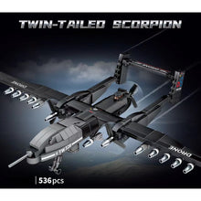 Load image into Gallery viewer, 536PCS MOC Military Double Twin Tailed Aileo Scorpion Drone Model Toy Building Block Brick Gift Kids DIY Set New Compatible Lego