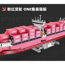 Load image into Gallery viewer, 1446PCS MOC Large Pink ONE Cargo Container Freighter Ship Model Toy Building Block Brick Gift Kids DIY Set New Display Compatible Lego