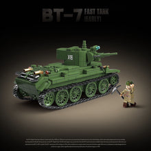 Load image into Gallery viewer, 675PCS MOC Military BT-7 Betushka Betka Early Fast Tank Figure Model Toy Building Block Brick Gift Kids DIY Set New Compatible Lego