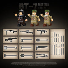 Load image into Gallery viewer, 675PCS MOC Military BT-7 Betushka Betka Early Fast Tank Figure Model Toy Building Block Brick Gift Kids DIY Set New Compatible Lego