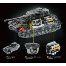 Load image into Gallery viewer, 1419PCS MOC Military PZ.KPFW.IV Ausf.F2 Panzer Tank Model Toy Building Block Brick Gift Kids DIY Set New 1:28 Compatible Lego