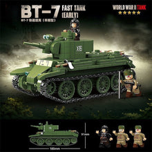 Load image into Gallery viewer, 675PCS MOC Military BT-7 Betushka Betka Early Fast Tank Figure Model Toy Building Block Brick Gift Kids DIY Set New Compatible Lego