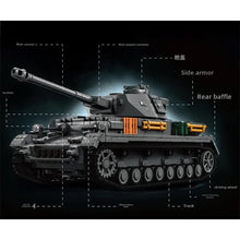Load image into Gallery viewer, 1419PCS MOC Military PZ.KPFW.IV Ausf.F2 Panzer Tank Model Toy Building Block Brick Gift Kids DIY Set New 1:28 Compatible Lego
