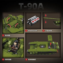 Load image into Gallery viewer, 1200PCS MOC Military T-90A Main Battle Tank Figure Model Toy Building Block Brick Gift Kids DIY Set New