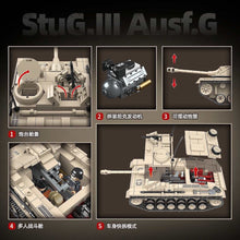 Load image into Gallery viewer, 940PCS MOC Military StuG.III Ausf.G Sturmgeschütz III Tank Figure Model Toy Building Block Brick Gift Kids DIY Set New
