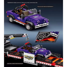 Load image into Gallery viewer, 1387PCS MOC Technic Speed Red Trailer Flatbed Truck Crane Jeep Model Toy Building Block Brick Gift Kids DIY Set New