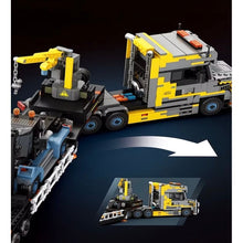 Load image into Gallery viewer, 1404PCS MOC Technic Speed Trailer Flatbed Truck Crane Model Toy Building Block Brick Gift Kids DIY Set New