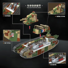 Load image into Gallery viewer, 1766PCS MOC Military CHAR 2C Tank Model Toy Building Block Brick Gift Kids DIY Set New 1:35