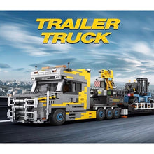 Load image into Gallery viewer, 1404PCS MOC Technic Speed Trailer Flatbed Truck Crane Model Toy Building Block Brick Gift Kids DIY Set New