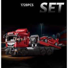 Load image into Gallery viewer, 1728PCS MOC Technic Speed Red Scania Truck Trailer Set Sports Car Model Toy Building Block Brick Gift Kids DIY Set New