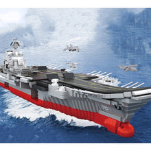 Load image into Gallery viewer, 3094PCS Military WW2 Large PLA Navy Liaoning Class 001 Aircraft Carrier Figure Model Toy Building Block Brick Gift Kids