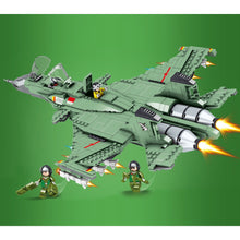 Load image into Gallery viewer, 999PCS Military WW2 J-15 Flying Shark Flanker D Air Fighter Aircraft Figure Model Toy Building Block Brick Gift Kids Compatible Lego