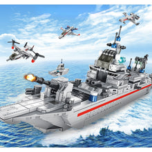 Load image into Gallery viewer, 782PCS Military WW2 8in1 Battle Warship Ship Model Toy Building Block Brick Gift Kids